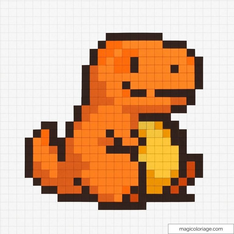 Charmander Pixel Art: Crea el famoso Pokémon Pixel