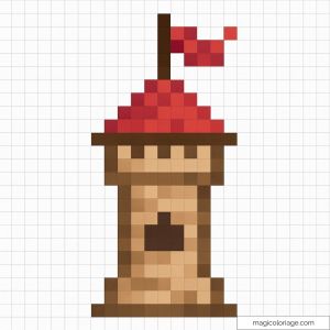 Pixel art de tour médiévale pour amateurs de châteaux