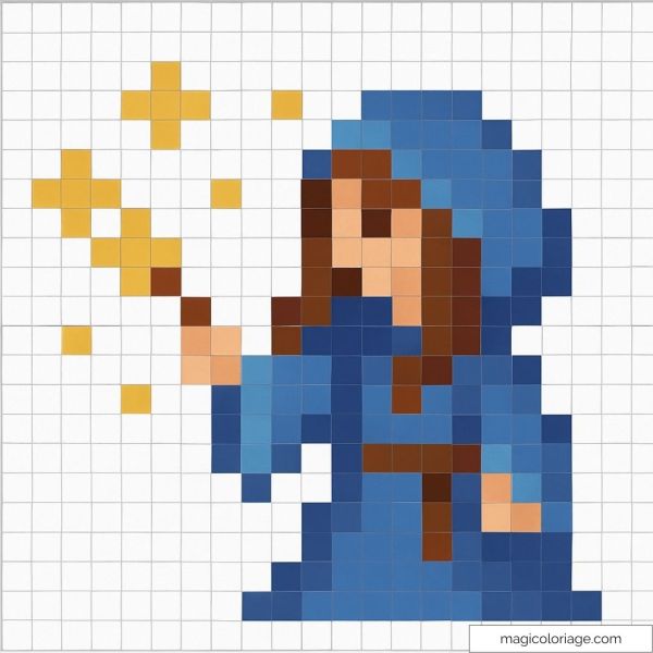 Creative Blue Wizard Pixel Art: Guida completa alla riproduzione