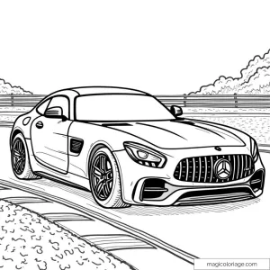 Image d'une voiture Mercedes AMG GT sur circuit