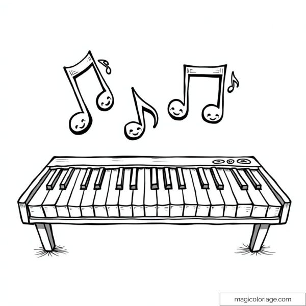 Music coloring pages, free printable drawings