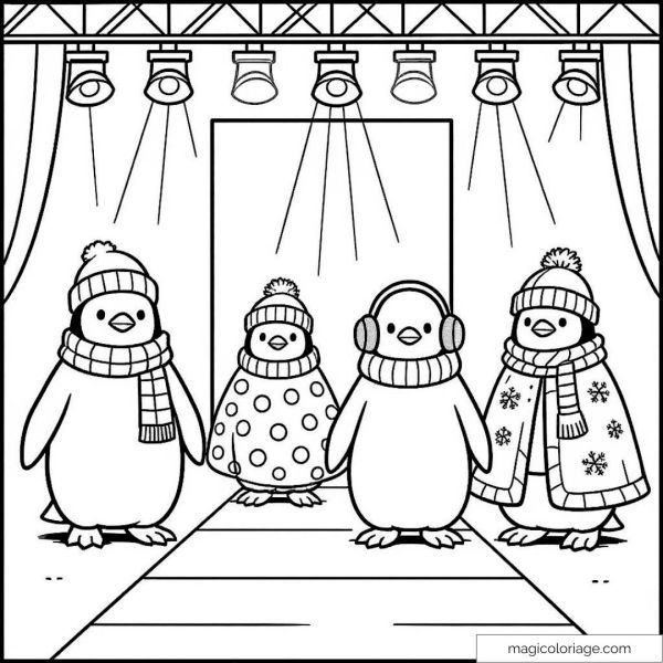 Cute penguins on parade