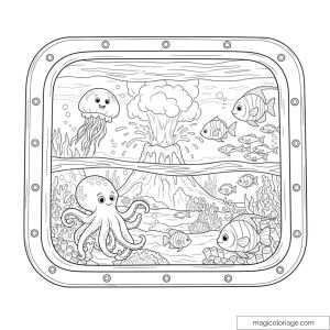 Hublot sous-marin avec poisson