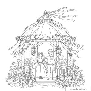 Dessin de couple sous pergola