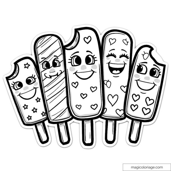 Smiling and fun lollipops to color
