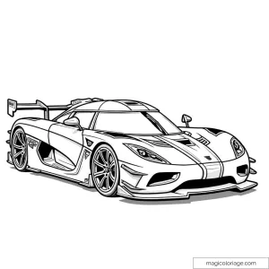 Dessin de voiture de sport performante à colorier