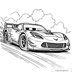 Voiture de course dessin animé