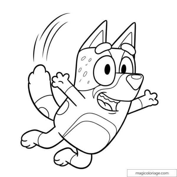 Drawing of Bluey jumping