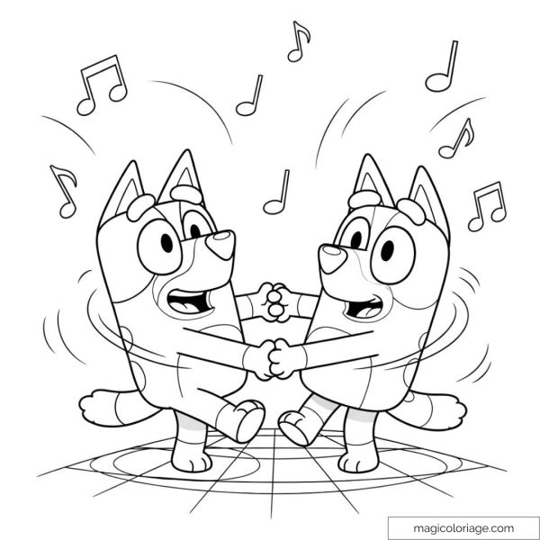 Two dogs dancing