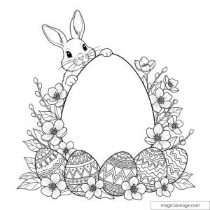 Carte décorative Pâques avec lapin