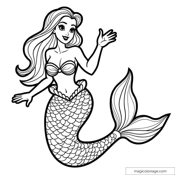 Image of smiling mermaid with big tail