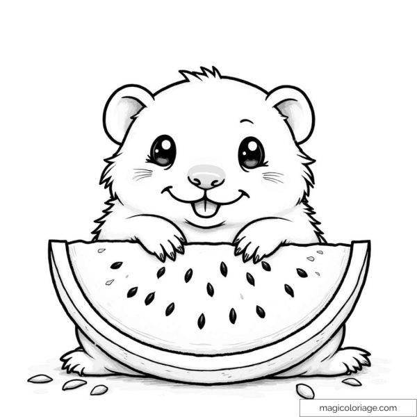 Capybara coloring pages, free printable drawings