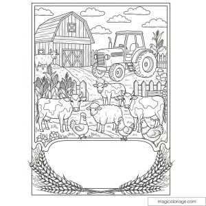 Dessin de ferme avec animaux
