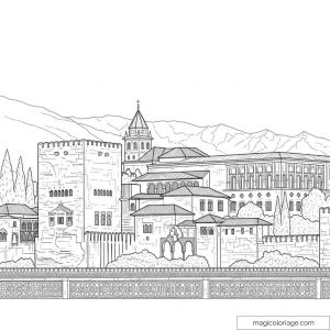 Dessin de l'Alhambra à colorier