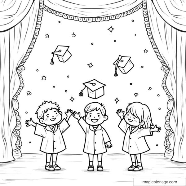 Children celebrating on stage