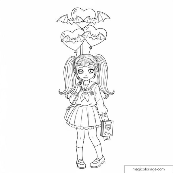 Dessin fille gothique