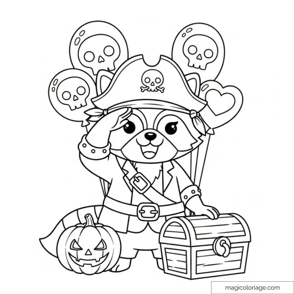 Pirate Raccoon with Hat