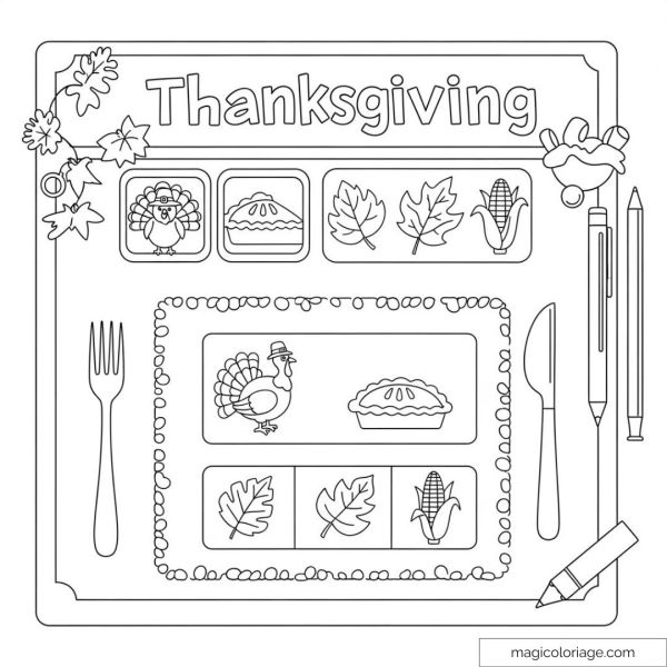 Thanksgiving drawing with turkey