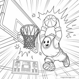 Stumble Guys jouant au basket