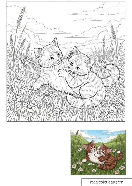 Kitten coloring picture