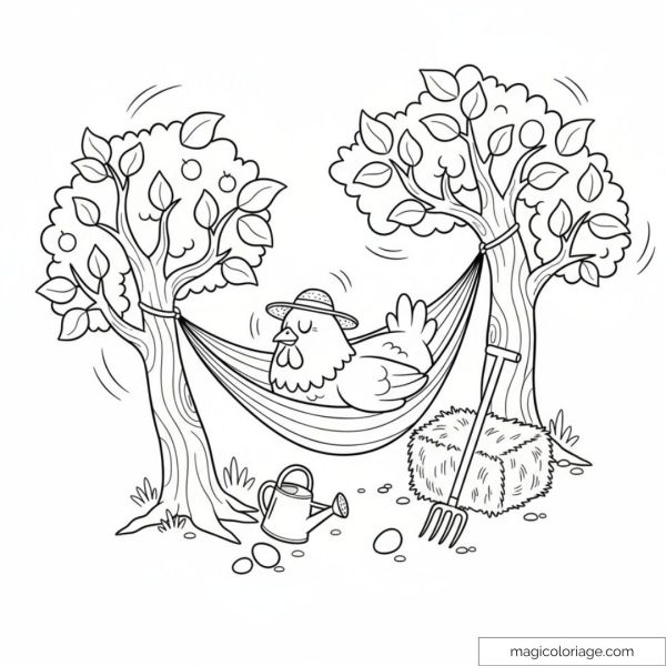 Poule en hamac