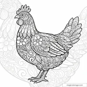 Coloriages Poule