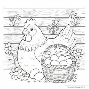 Coloriage de poule