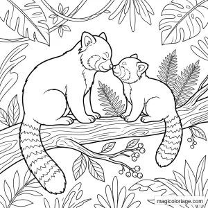 Coloriages Panda roux